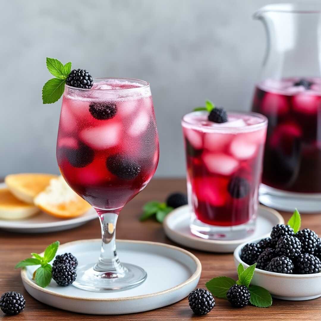 Pitcher of Blackberry Bramble Sangria